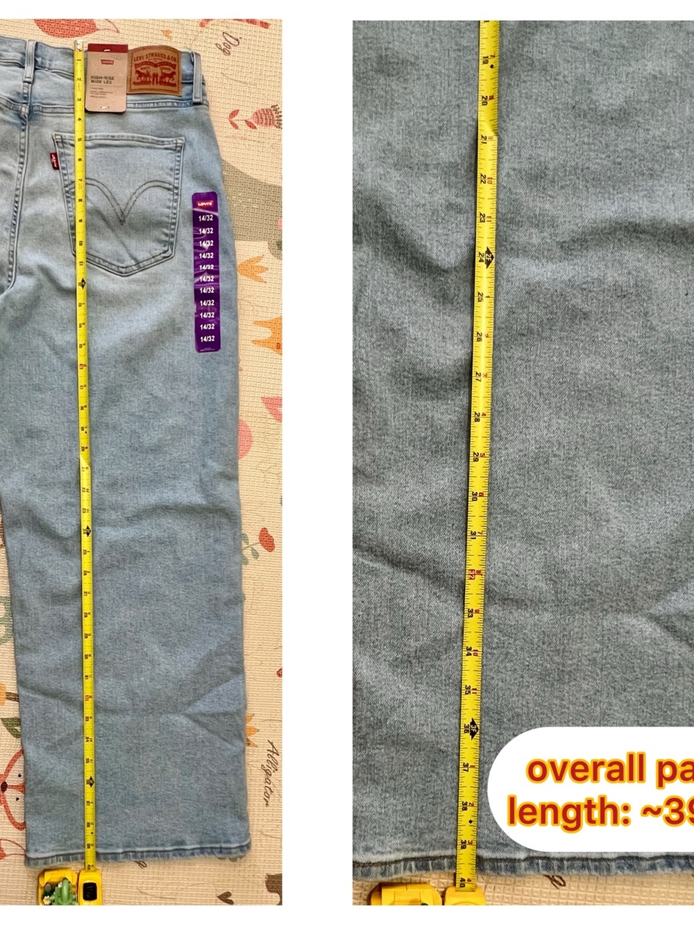 Levi’s new light blue high rise wide leg jeans US Women’s 14/32 W32 L27 - Picture 7 of 13